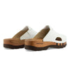 Clogs Damen und Herren Lissabon woody lissabon, arbeits-clogs unisex und biegsamer nachhaltiger holzsohle, farbe: weiss, holzclogs woody, woody schuhe, woody shoes, handgemachte holzschuhe aus österreich, kärnten