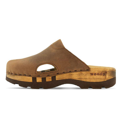 lissabon, arbeits-clogs unisex und biegsamer nachhaltiger holzsohle, Damenclogs Herrenclogs Lissabon tabacco unisex woody Schuhe farbe: tabacco-braun, holzclogs woody, woody schuhe, woody shoes, handgemachte holzschuhe aus österreich, kärnten