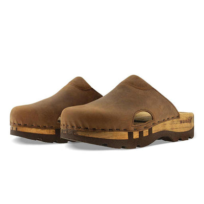 Damenclogs Herrenclogs Lissabon tabacco unisex woody Schuhe lissabon, arbeits-clogs unisex und biegsamer nachhaltiger holzsohle, farbe: tabacco-braun, holzclogs woody, woody schuhe, woody shoes, handgemachte holzschuhe aus österreich, kärnten