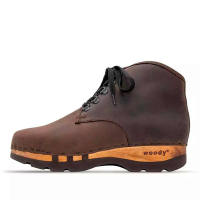 adam - clogs herren ankle boot stiefel gefüttert. winterstiefelette herren clogs, gefütterte holzclogs. woody holzschuhe gefüttert. winter schuhe holzclog, holzschuhe, woody schuhe, holz schuhe, holzclogs fell kaufen, farbe: caffe (dunkelbraun)