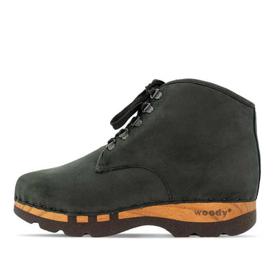 adam - clogs herren ankle boot stiefel gefüttert. winterstiefelette herren clogs, gefütterte holzclogs. woody holzschuhe gefüttert. winter schuhe holzclog, holzschuhe, woody schuhe, holz schuhe, holzclogs fell kaufen, farbe: nero (schwarz)