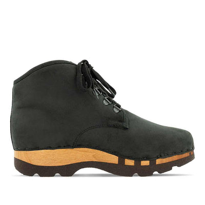 adam - clogs herren ankle boot stiefel gefüttert. winterstiefelette herren clogs, gefütterte holzclogs. woody holzschuhe gefüttert. winter schuhe holzclog, holzschuhe, woody schuhe, holz schuhe, holzclogs fell kaufen, farbe: nero (schwarz)