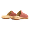 anja-farbe: flamingo (rot-pink)_clogs pantoletten damen mit biegsamer nachhaltiger weidenholzsohle, holzclogs woody, woody schuhe, woody shoes, handgemachte holzschuhe aus österreich, kärnten