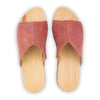 anja-farbe: flamingo (rot-pink)_clogs pantoletten damen mit biegsamer nachhaltiger weidenholzsohle, holzclogs woody, woody schuhe, woody shoes, handgemachte holzschuhe aus österreich, kärnten