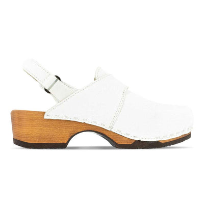 cornelia, farbe: weiss_clogs damen, arbeitsschuh mit biegsamer nachhaltiger weidenholzsohle, holzclogs woody, woody schuhe, woody shoes, handgemachte holzschuhe aus österreich, kärnten