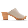 elly, farbe: creme_clogs pantolette damen mit absatz mit biegsamer nachhaltiger weidenholzsohle, holzclogs woody, woody schuhe, woody shoes, handgemachte holzschuhe aus österreich, kärnten