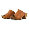 elly, farbe: safor (braun)_clogs pantolette damen mit absatz mit biegsamer nachhaltiger weidenholzsohle, holzclogs woody, woody schuhe, woody shoes, handgemachte holzschuhe aus österreich, kärnten