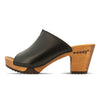 Elly Clogs Damen i9n schwarz. Damen Pantolette von woody. elly, farbe: schwarz, clogs pantolette damen mit absatz mit biegsamer nachhaltiger weidenholzsohle, holzclogs woody, woody schuhe, woody shoes, handgemachte holzschuhe aus österreich, kärnten