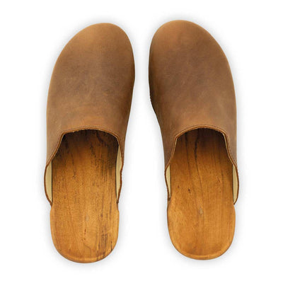 emma, farbe: tabacco alias braun_clogs damen mit biegsamer nachhaltiger weidenholzsohle, holzclogs woody, woody schuhe, woody shoes, handgemachte holzschuhe aus österreich, kärnten