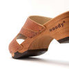 fiona-farbe: safor (braun), pantoletten clogs damen mit biegsamer nachhaltiger Holzsohle,holzclogs woody, woody schuhe, woody shoes, handgemachte holzschuhe aus österreich, kärnten