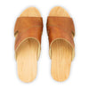 fiona-farbe: safor (braun), pantoletten clogs damen mit biegsamer nachhaltiger Holzsohle,holzclogs woody, woody schuhe, woody shoes, handgemachte holzschuhe aus österreich, kärnten