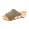 fiona-farbe: sand alias warm grey, pantoletten clogs damen mit biegsamer nachhaltiger Holzsohle,holzclogs woody, woody schuhe, woody shoes, handgemachte holzschuhe aus österreich, kärnten