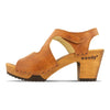 hannah, sandletten clogs damen mit biegsamer nachhaltiger holzsohle, holzclogs woody, woody schuhe, woody shoes, handgemachte holzschuhe aus österreich, kärnten, farbe: safor (braun)