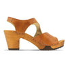 hannah, sandletten clogs damen mit biegsamer nachhaltiger holzsohle, holzclogs woody, woody schuhe, woody shoes, handgemachte holzschuhe aus österreich, kärnten, farbe: safor (braun)