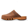 harry, clogs herren mit biegsamer nachhaltiger holzsohle, farbe: tabacco-braun, holzclogs woody, woody schuhe, woody shoes, handgemachte holzschuhe aus österreich, kärnten