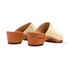 katharina, clogs damen mit biegsamer nachhaltiger holzsohle, farbe: creme, holzclogs woody, woody schuhe, woody shoes, handgemachte holzschuhe aus österreich, kärnten