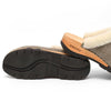 marie, gefütterter damen clog mit biegsamer nachhaltiger holzsohle, lammfellfutter und kragen, farbe: sand, holzclogs woody, woody schuhe, woody shoes, handgemachte holzschuhe aus österreich, kärnten