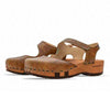 nicole, sandalen clogs damen mit biegsamer nachhaltiger holzsohle, der bestseller, farbe: tabacco-braun, holzclogs woody, woody schuhe, woody shoes, handgemachte holzschuhe aus österreich, kärnten