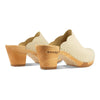 nina, clogs damen mit absatz und biegsamer nachhaltiger holzsohle, der bestseller, holzclogs woody, woody schuhe, woody shoes, handgemachte holzschuhe aus österreich, kärnten, farbe: creme