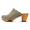 nina, clogs damen mit absatz und biegsamer nachhaltiger holzsohle, der bestseller, farbe: sand-warm_grey, holzclogs woody, woody schuhe, woody shoes, handgemachte holzschuhe aus österreich, kärnten