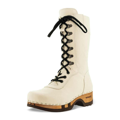 Ramona von woody Schuhe. Damen Stiefel mit hohem Schaft bestellen. Holzclog Stiefel. Holzstiefel. Stiefel für Damen handgemacht. Handgemachte Stiefel kaufen., farbe: nero (schwarz)Ramona von woody Schuhe. Damen Stiefel mit hohem Schaft bestellen. Holzclog Stiefel. Holzstiefel. Stiefel für Damen handgemacht. Handgemachte Stiefel kaufen, Farbe: creme (naturweiß)