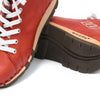 roxy, clog sneakers für damen mit hohem schaft und biegsamer nachhaltiger holzsohle, farbe: rosso (rot), holzclogs woody, woody schuhe, woody shoes, handgemachte holzschuhe aus österreich, kärnten