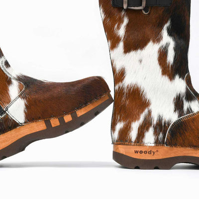 Sandro fell, clog fellstiefel herren mit biegsamer nachhaltiger holzsohle, farbe: fell natur, holzclogs woody, woody schuhe, woody shoes, handgemachte holzschuhe aus österreich, kärnten