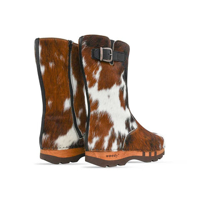 Sandro fell, clog fellstiefel herren mit biegsamer nachhaltiger holzsohle, farbe: fell natur, holzclogs woody, woody schuhe, woody shoes, handgemachte holzschuhe aus österreich, kärnten