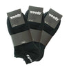 woody sneaker socken 3er pack, farbe: schwarz, mit eingewobenem logo an der ferse