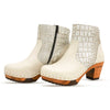 clogs damen tanja woody holzschuhe. tanya ankle boots gefüttert, damenstiefel, stiefel, damenclogs mit flexibler, biegsamer holzsohle. holzclogs, clogs damen knöchel stiefel, damen clogs mit fussbett. ankleboots holz schuhe, holzclog, holzschuhe kaufen, farbe: schwarz - cocco silver