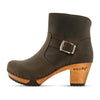 Stiefelette Damen Tina woody Schuhe. Damen Stiefelette mit Absatz. Clog mit Kalbslederfutter als Damenstiefel. Damenclogs, Damen Clogs - Clogs Damen. Holzschuhe für Damen, Damen Clogs, Holzclogs, Damen Pantoletten mit Holzsohle. Farbe: Caffe (braun)