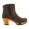 Stiefelette Damen Tina woody Schuhe. Damen Stiefelette mit Absatz. Clog mit Kalbslederfutter als Damenstiefel. Damenclogs, Damen Clogs - Clogs Damen. Holzschuhe für Damen, Damen Clogs, Holzclogs, Damen Pantoletten mit Holzsohle. Farbe: Caffe (braun)