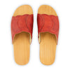 vanessa, pantoletten clogs damen mit biegsamer nachhaltiger holzsohle, der bestseller, farbe: rosso-rot, holzclogs woody, woody schuhe, woody shoes, handgemachte holzschuhe aus österreich, kärnten