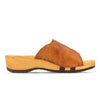 vanessa, pantoletten clogs damen mit biegsamer nachhaltiger holzsohle, der bestseller, farbe: safor (braun), holzclogs woody, woody schuhe, woody shoes, handgemachte holzschuhe aus österreich, kärnten