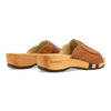 vanessa, pantoletten clogs damen mit biegsamer nachhaltiger holzsohle, der bestseller, farbe: safor (braun), holzclogs woody, woody schuhe, woody shoes, handgemachte holzschuhe aus österreich, kärnten