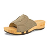 vanessa, pantoletten clogs damen mit biegsamer nachhaltiger holzsohle, der bestseller, farbe: sand-warm_grey, holzclogs woody, woody schuhe, woody shoes, handgemachte holzschuhe aus österreich, kärnten