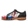 wayne, sneakers clogs herren mit biegsamer nachhaltiger holzsohle, der bestseller, farbe: weiss-shotime (multicolor-westwood), holzclogs woody, woody schuhe, woody shoes, handgemachte holzschuhe aus österreich, kärnten