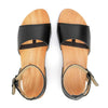 jana, sandalen clogs damen mit biegsamer nachhaltiger holzsohle, farbe: schwarz, holzclogs woody, woody schuhe, woody shoes, handgemachte holzschuhe aus österreich, kärnten