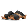 kate-farbe: nero_clogs pantoletten damen mit biegsamer nachhaltiger weidenholzsohle, holzclogs woody, woody schuhe, woody shoes, handgemachte holzschuhe aus österreich, kärnten