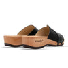 modell-lucy-farbe: nero-schwarz_clogs pantoletten damen mit biegsamer nachhaltiger weidenholzsohle, holzclogs woody, woody schuhe, woody shoes, handgemachte holzschuhe aus österreich, kärnten