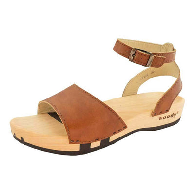 jana, sandalen clogs damen mit biegsamer nachhaltiger holzsohle, farbe: safor (braun), holzclogs woody, woody schuhe, woody shoes, handgemachte holzschuhe aus österreich, kärnten