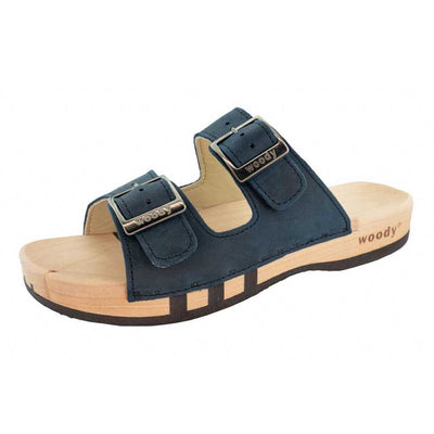 max, pantoletten clogs herren mit biegsamer nachhaltiger holzsohle, der bestseller, farbe: avion-blau, holzclogs woody, woody schuhe, woody shoes, handgemachte holzschuhe aus österreich, kärnten