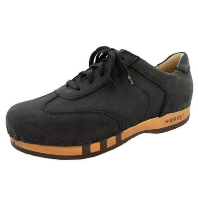 sam, sneakers clogs herren mit biegsamer nachhaltiger holzsohle, der bestseller, farbe: nero-schwarz, holzclogs woody, woody schuhe, woody shoes, handgemachte holzschuhe aus österreich, kärnten